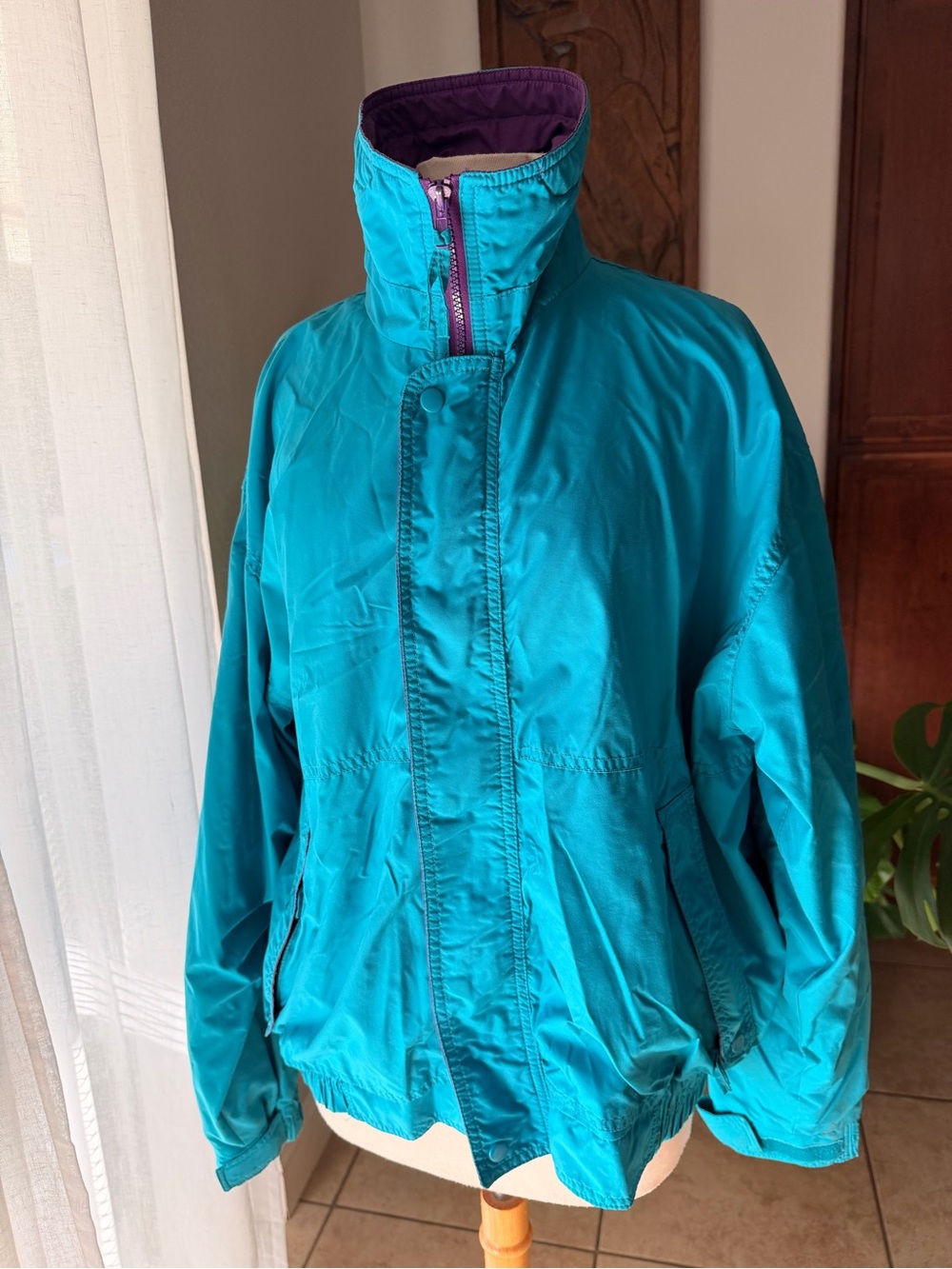 Vintage WearGuard Windbreaker Jacket Men’s Large Teal Purple Colorblock